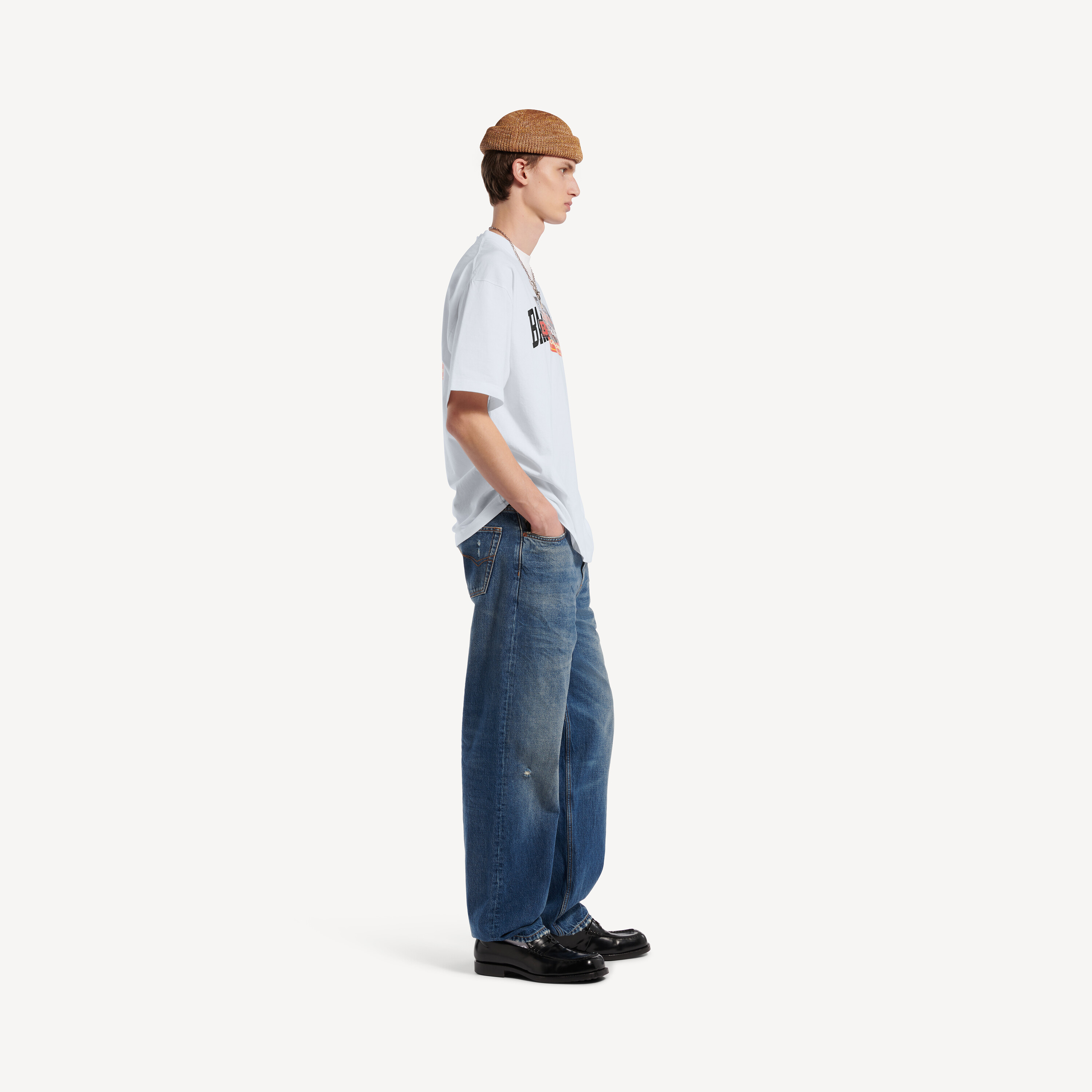 Balenciaga Men's Bumper Stickers Medium Fit T-shirt in White - Image 3