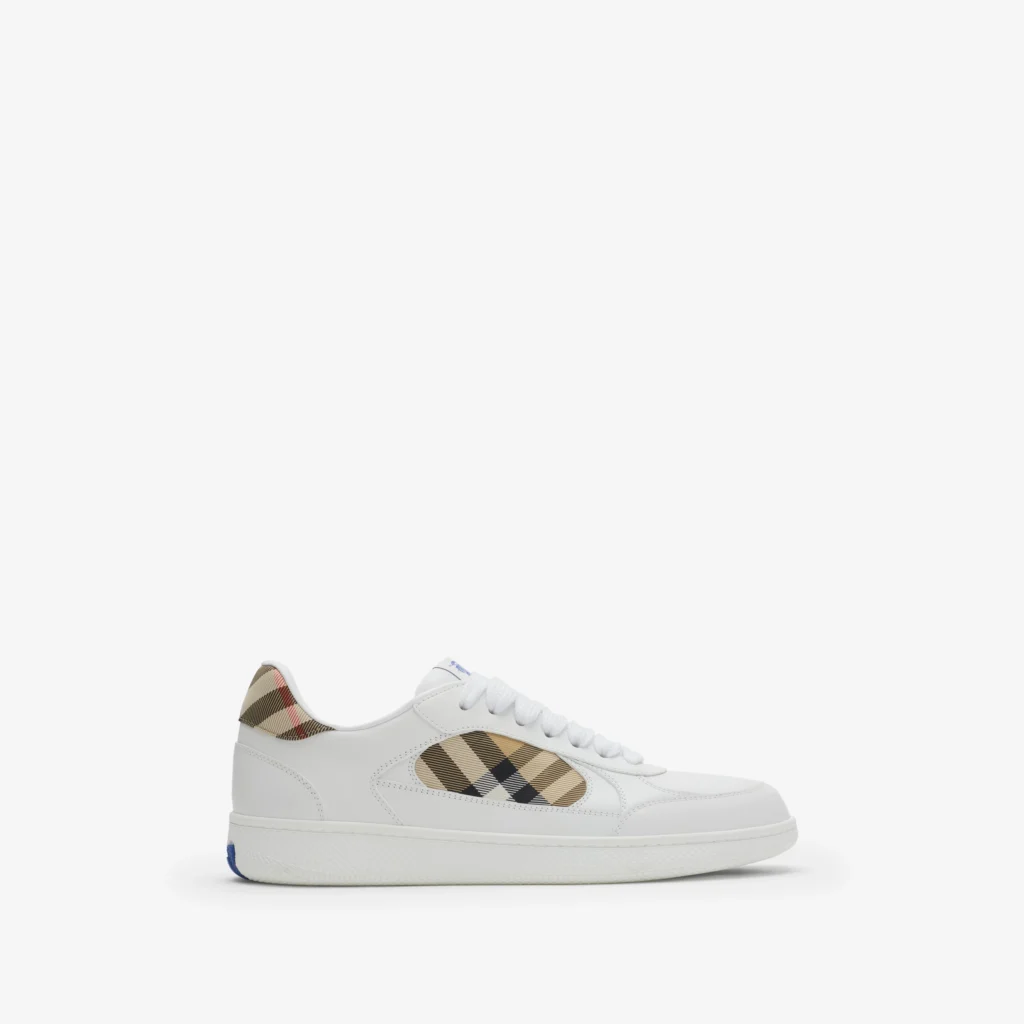 Burberry Leather and Check Terrace Sneakers​