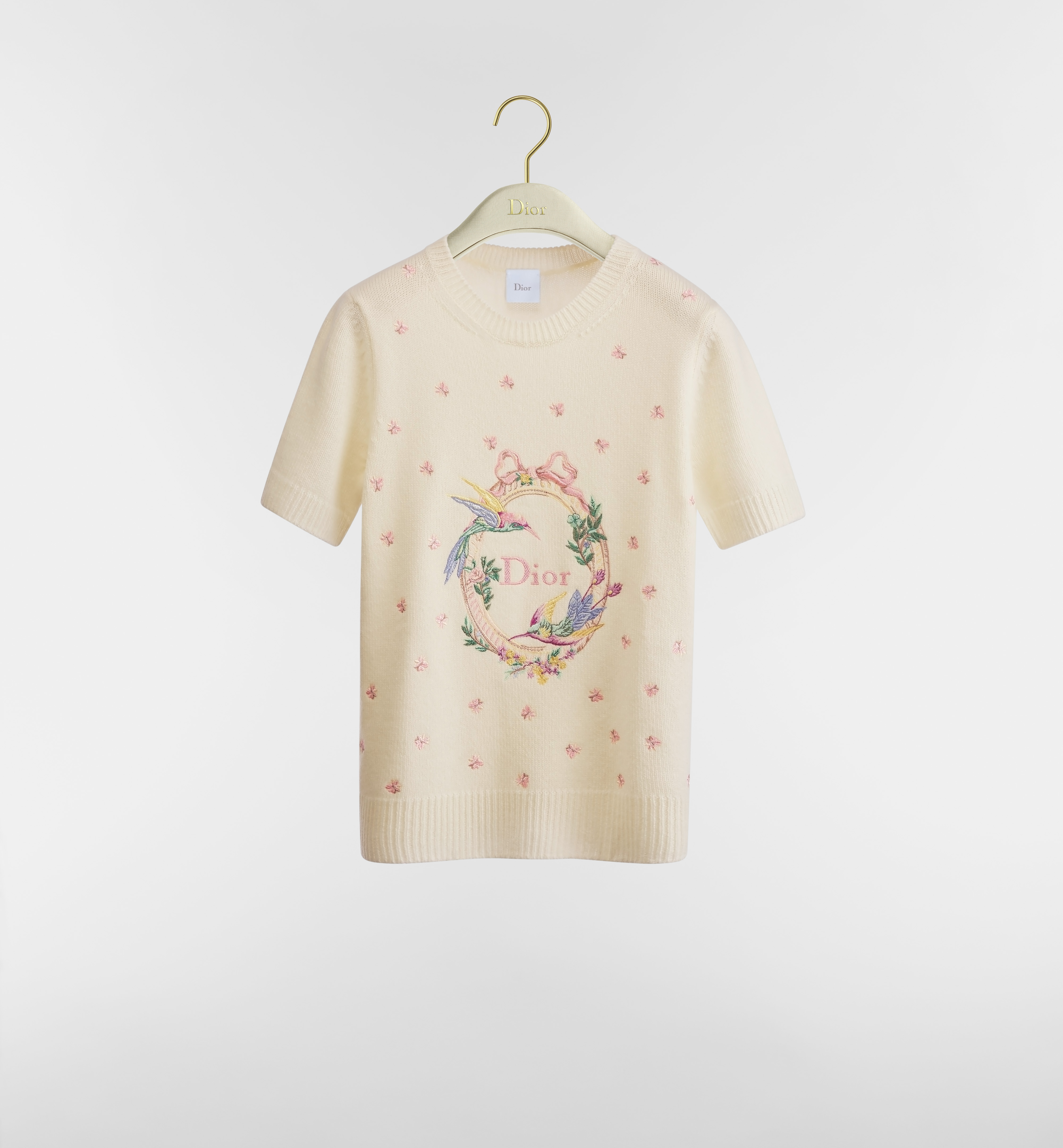 Dior Qixi Embroidered Short-Sleeved Sweater